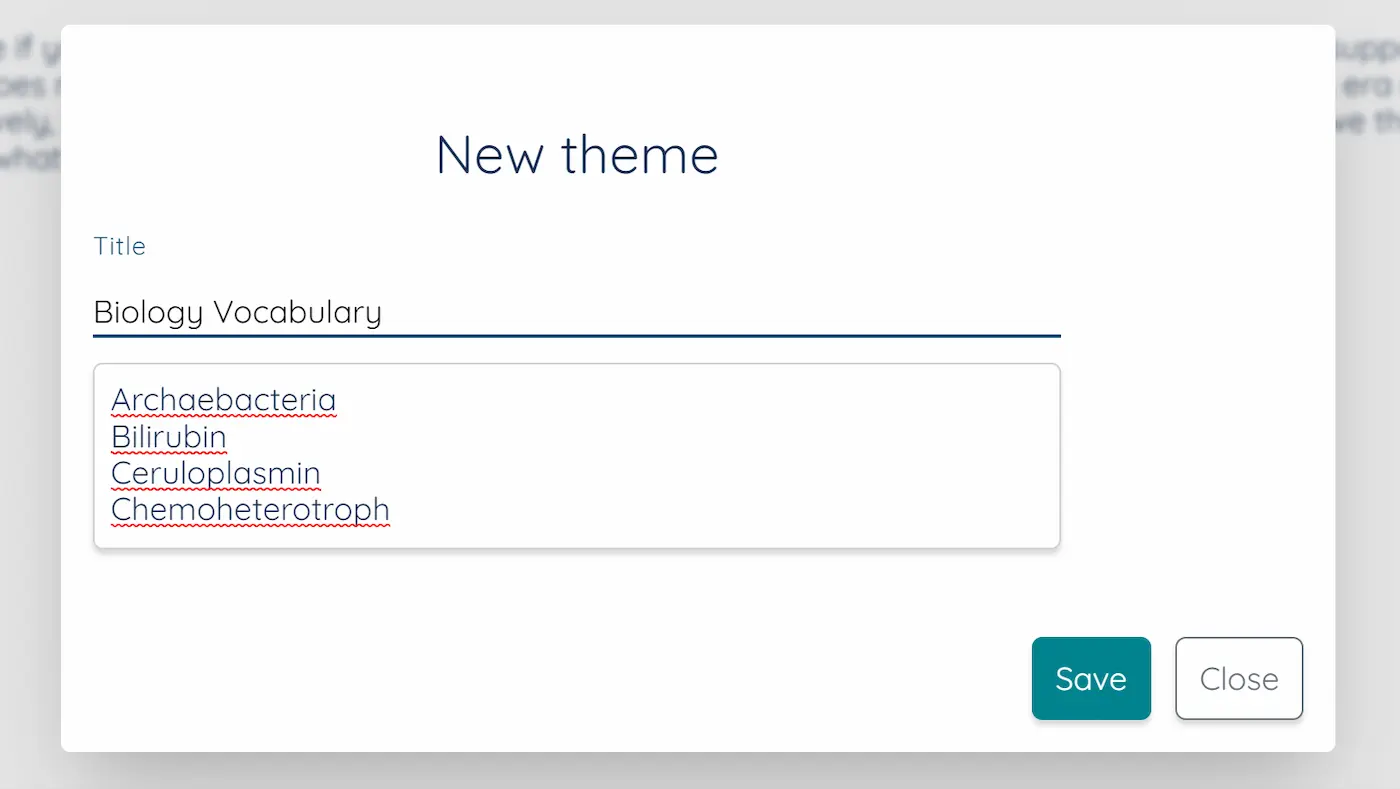 Create themes to improve transcription accuracy.
